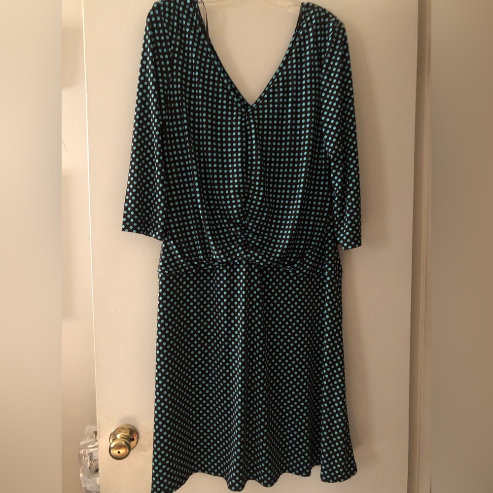 Scarlett Black and Green Polka Dot Dress Size16